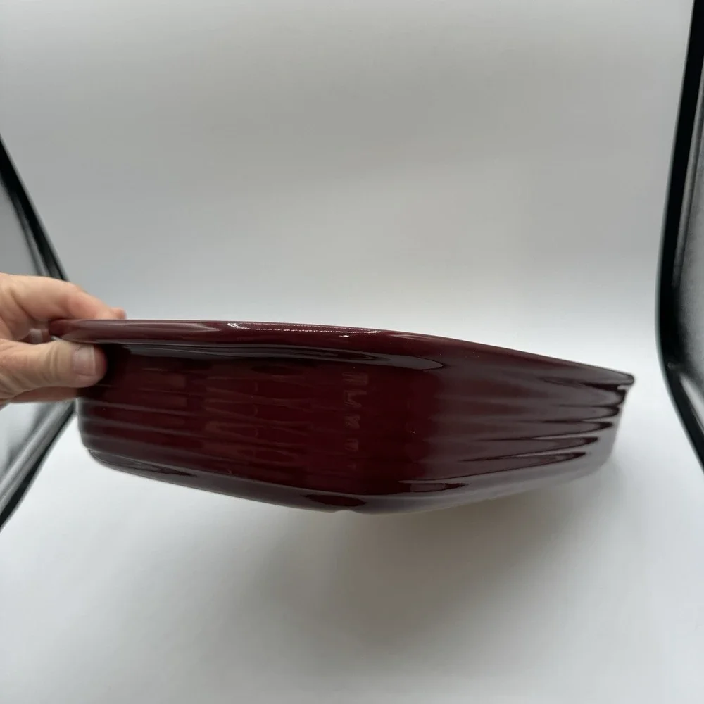 Pampered Chef 1338 Cranberry 9x13 New Traditions Baker Stoneware Seasoned Stone